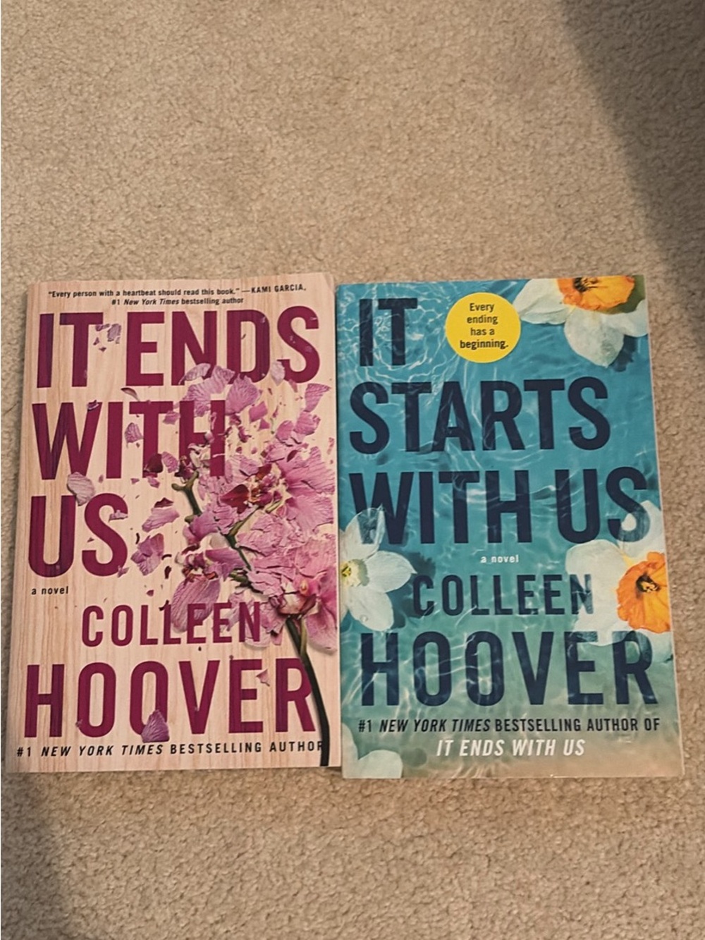 It Starts With Us / It Ends With Us Paperback Book Set - Blue & Pink